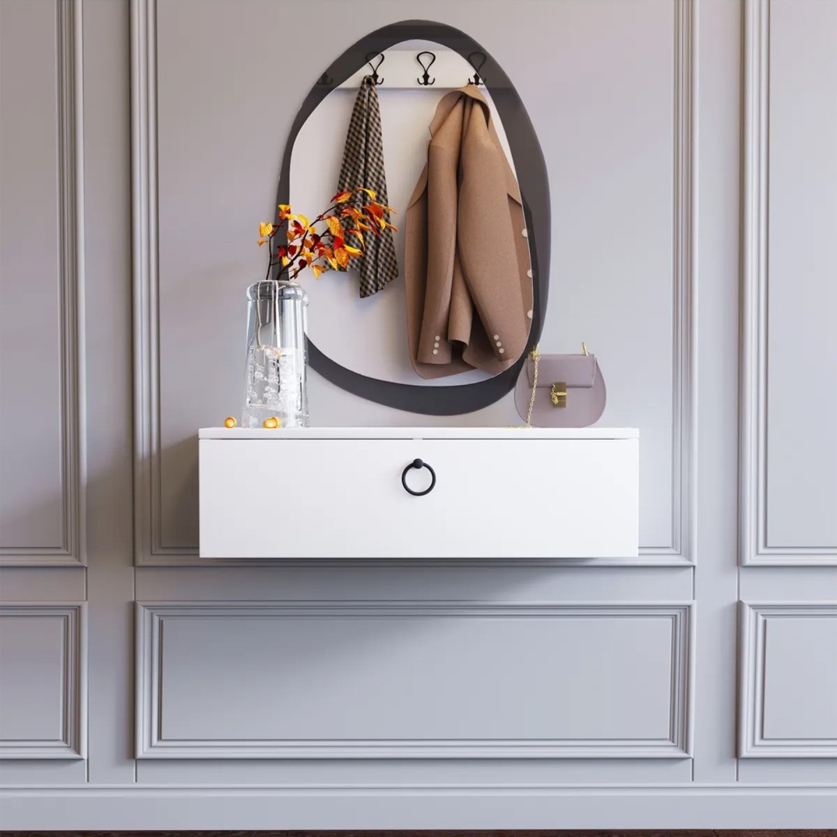 Pure White 80 CM Beyaz Dresuar, MDF