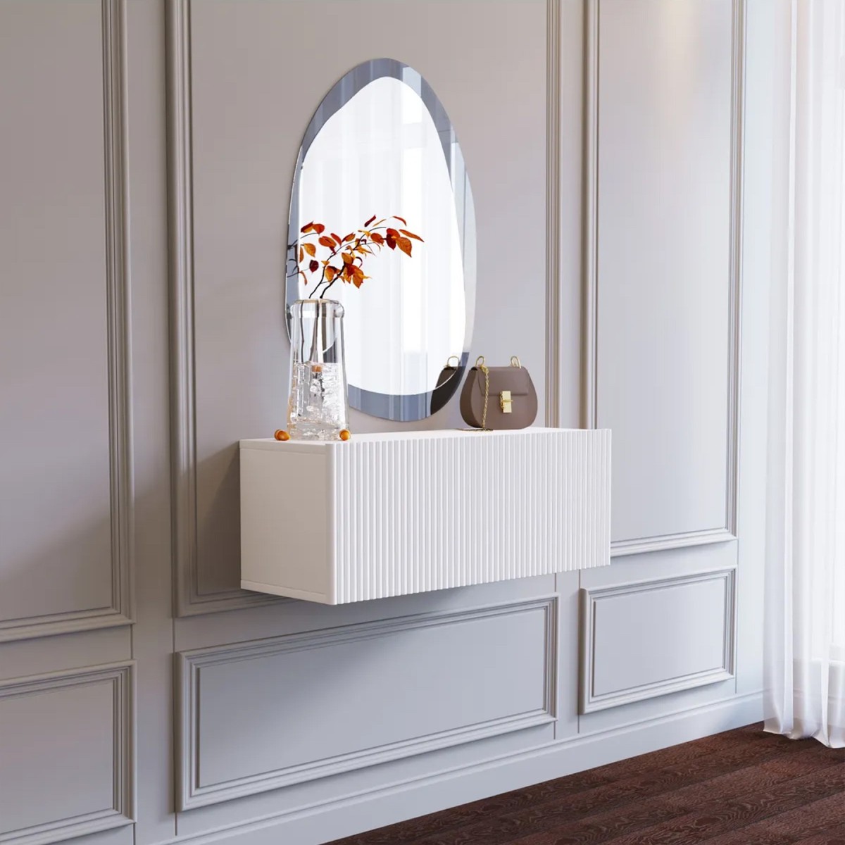 White Line 80 CM Beyaz Dresuar, MDF