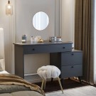 Pure Anthracite 115 CM Komidinli Antrasit Makyaj Masası, MDF