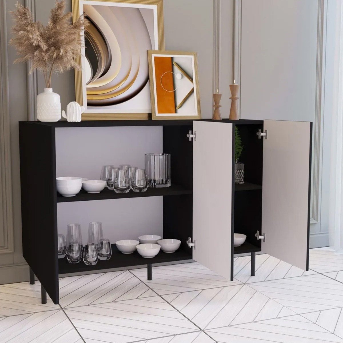 Black Line 120 CM Siyah Konsol, MDF