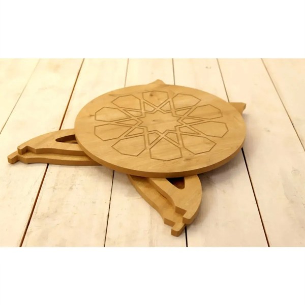 Kelebek Ayaklı Safir Meşe Fiskos Masası, Orta Sehpa, Balkon Masası 52x62x52 cm, MDF