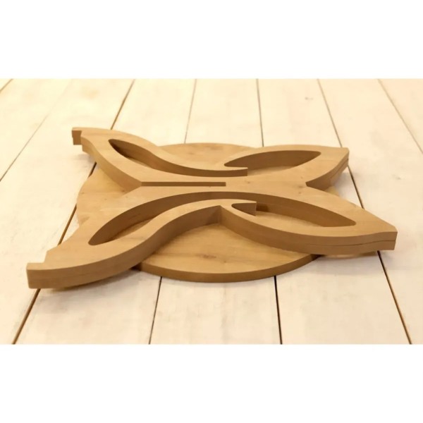 Kelebek Ayaklı Safir Meşe Fiskos Masası, Orta Sehpa, Balkon Masası 52x62x52 cm, MDF