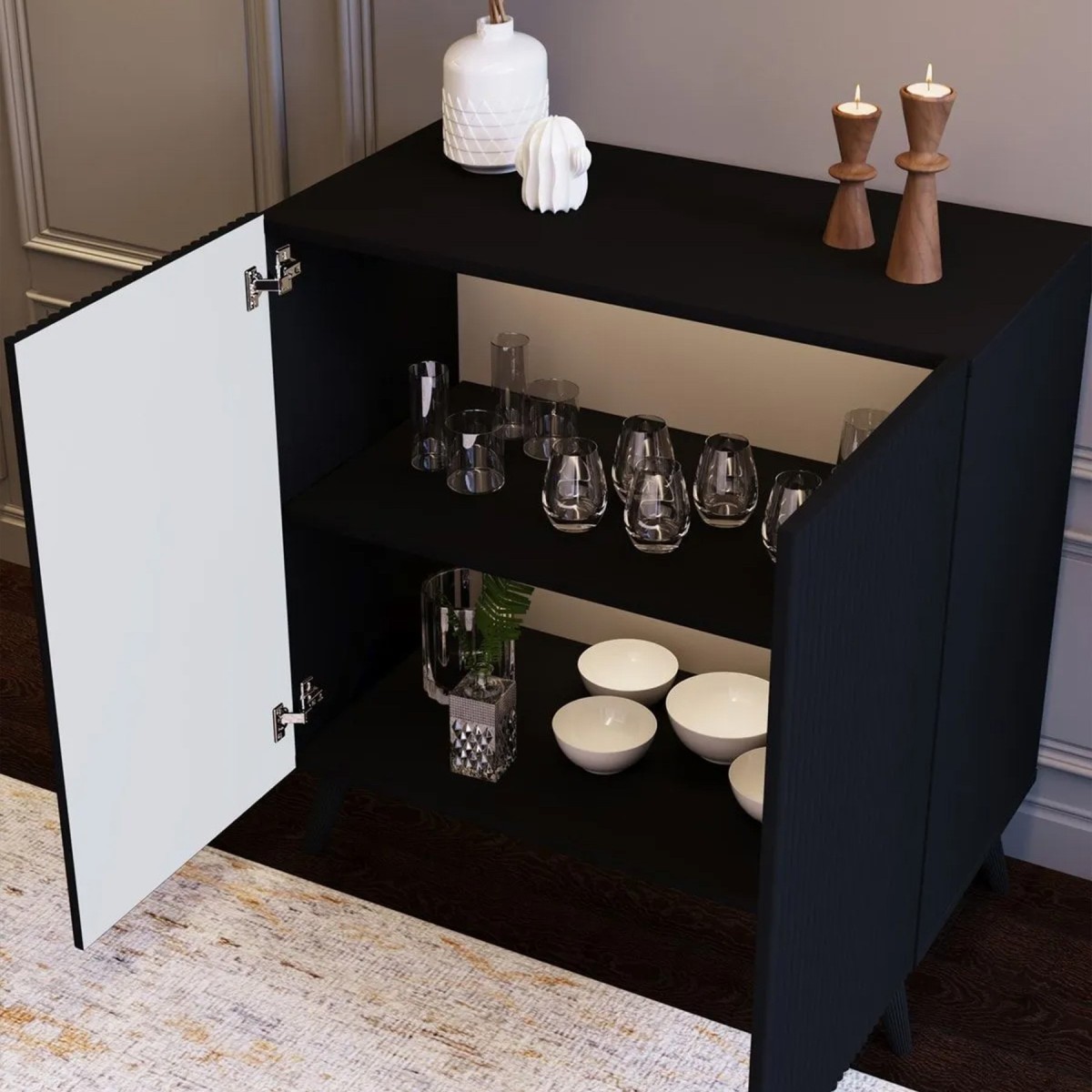 Black Line 80 CM Siyah Konsol, MDF