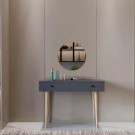 Pure Anthracite 90 CM Çekmeceli Antrasit Makyaj Masası, MDF