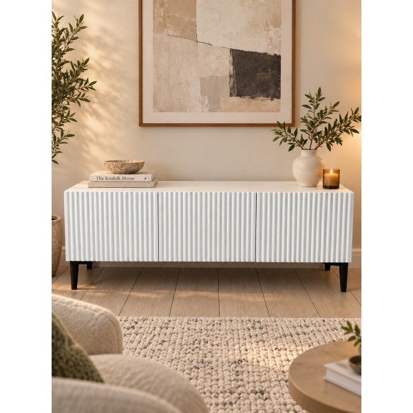 White Line Beyaz TV Ünitesi 120 CM, MDF