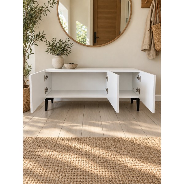 White Line Beyaz TV Ünitesi 120 CM, MDF