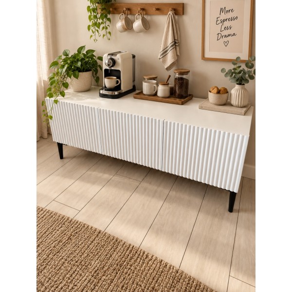 White Line Beyaz TV Ünitesi 120 CM, MDF