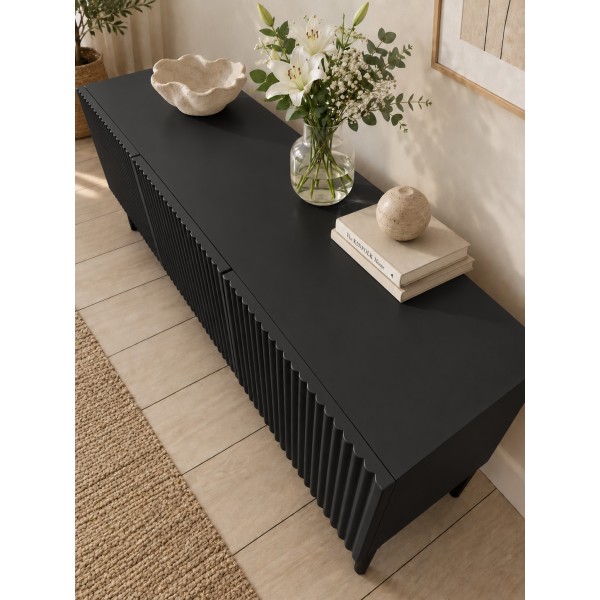 Black Line Siyah TV Ünitesi 120 CM, MDF