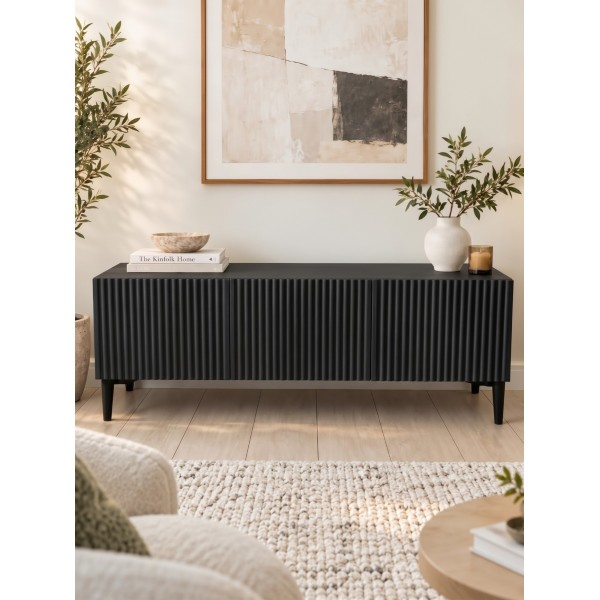 Black Line Siyah TV Ünitesi 120 CM, MDF