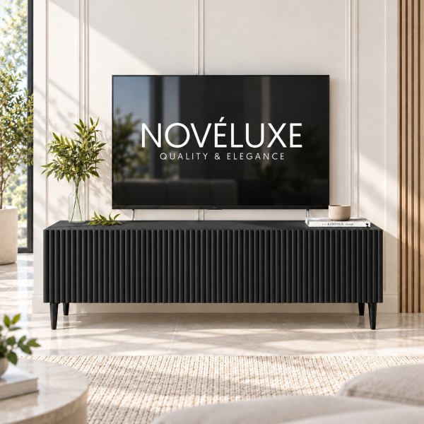Black Line Siyah TV Ünitesi 120 CM, MDF