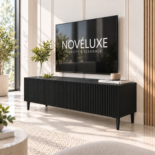 Black Line Siyah TV Ünitesi 120 CM, MDF