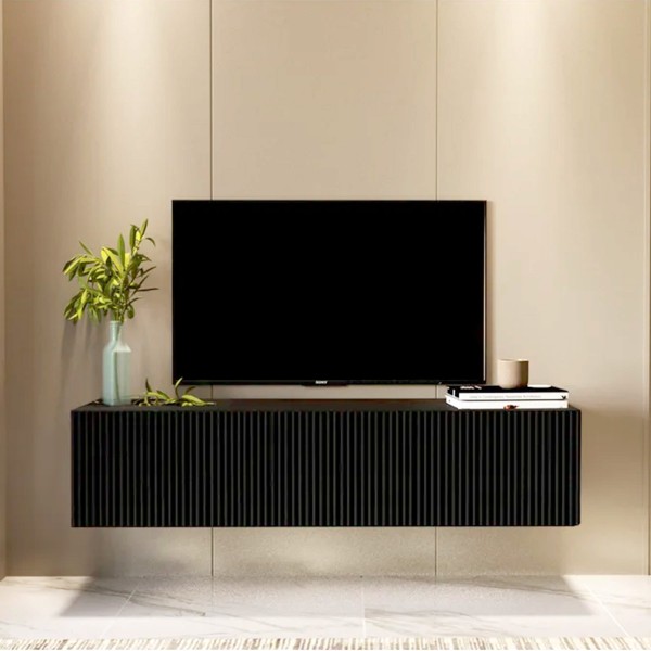 Black Line Siyah TV Ünitesi 120 CM, MDF