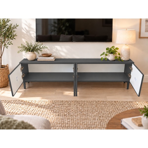 Anthracite Line 160 CM Antrasit TV Ünitesi, MDF
