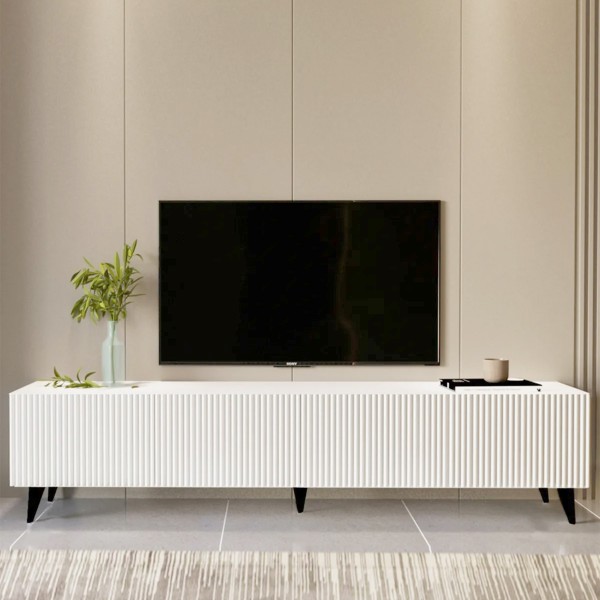 White Line Beyaz TV Ünitesi 160 CM, MDF