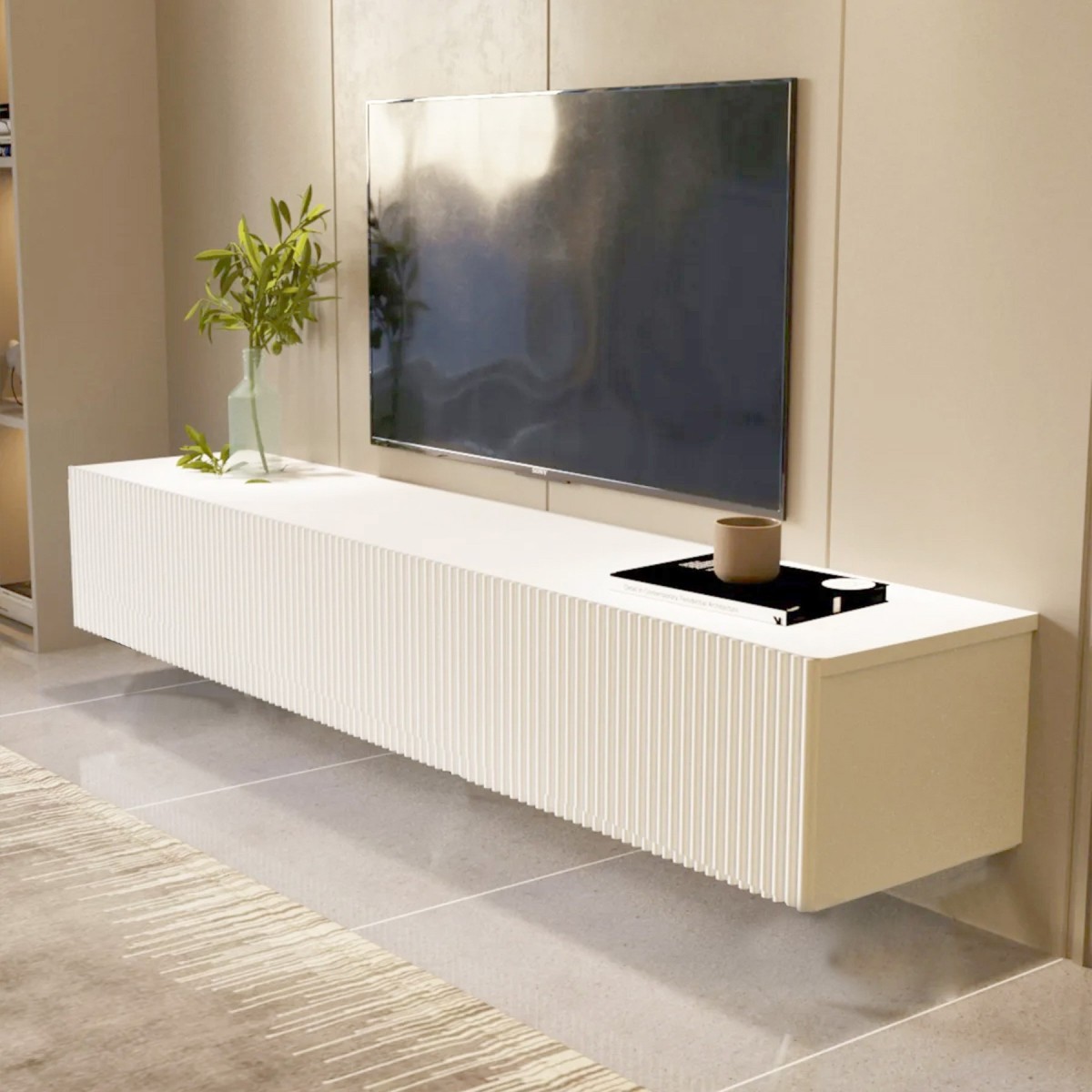 White Line Beyaz TV Ünitesi 160 CM, MDF
