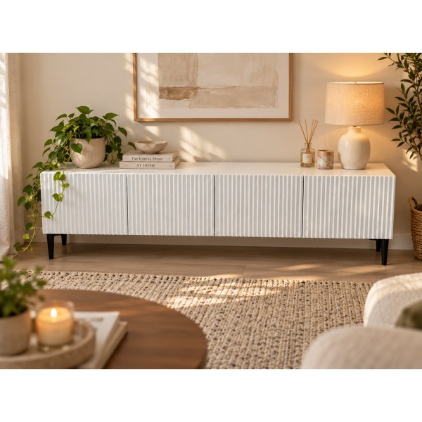 White Line Beyaz TV Ünitesi 160 CM, MDF