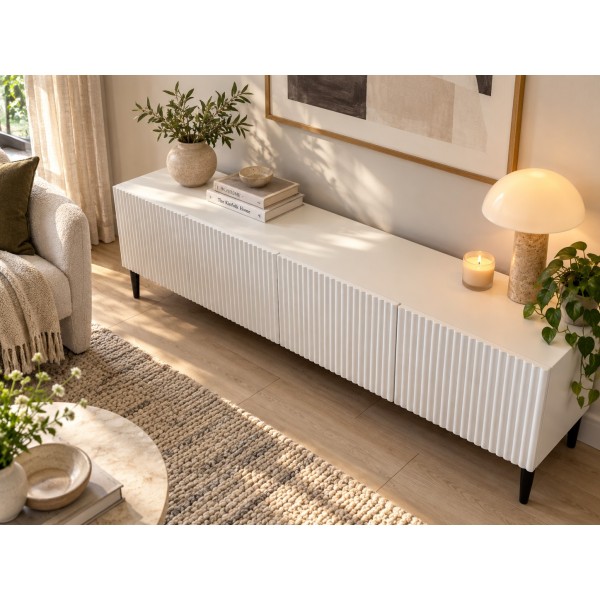 White Line Beyaz TV Ünitesi 160 CM, MDF