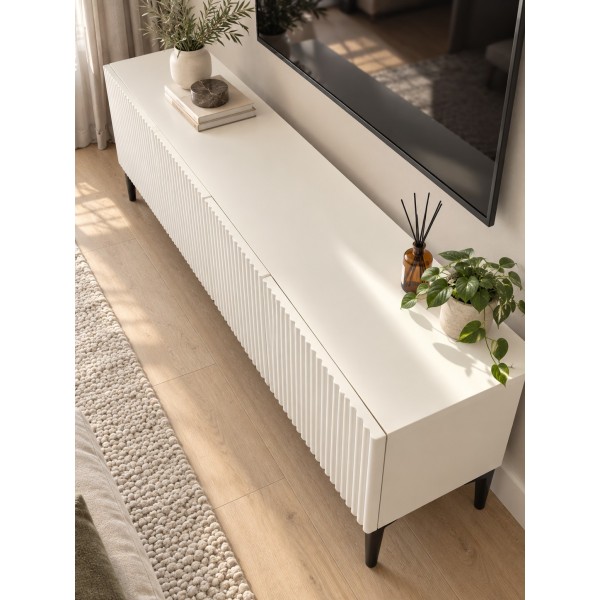 White Line Beyaz TV Ünitesi 160 CM, MDF