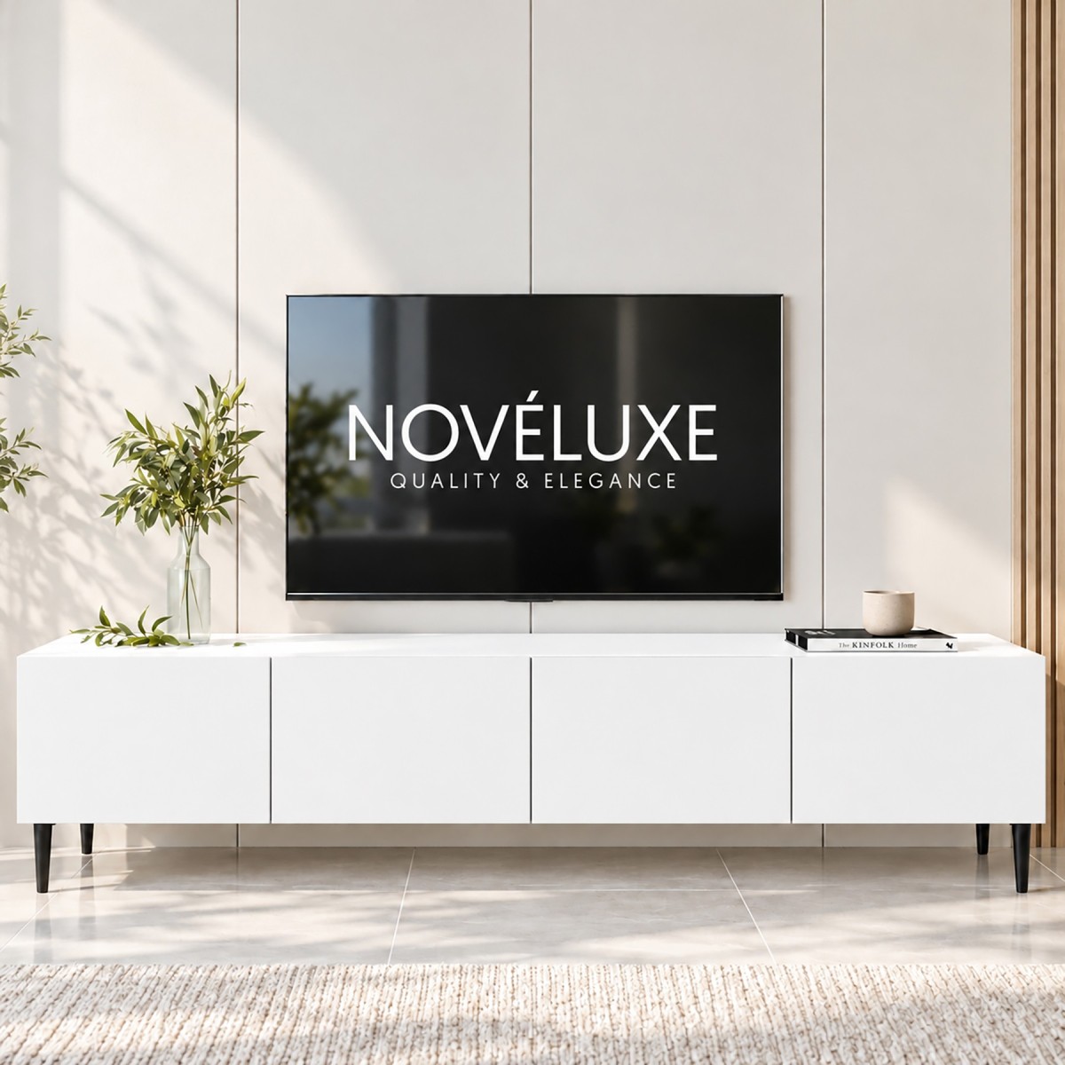 Pure White Beyaz TV Ünitesi 160 CM, MDF