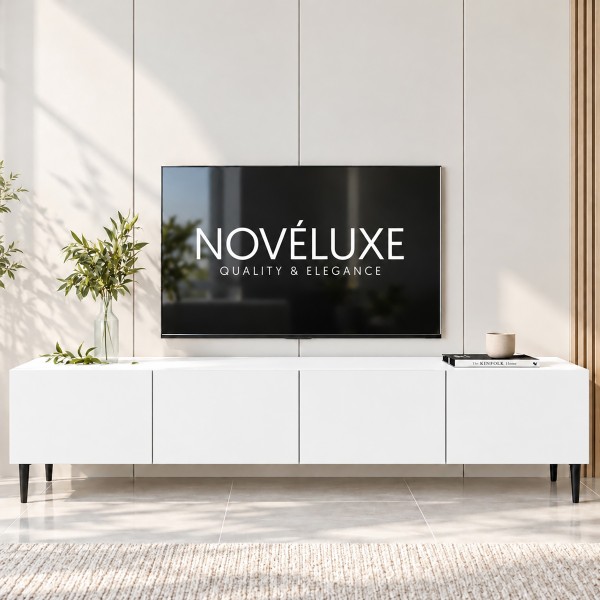 Pure White Modern Beyaz TV Ünitesi 160 CM, MDF