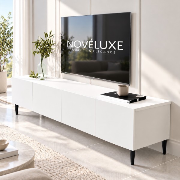 Pure White Modern Beyaz TV Ünitesi 160 CM, MDF