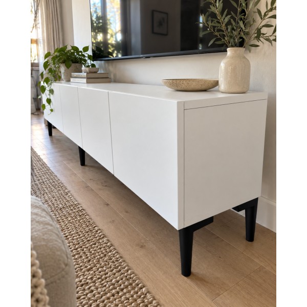 Pure White Modern Beyaz TV Ünitesi 160 CM, MDF