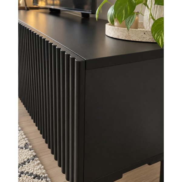Black Line Siyah TV Ünitesi 160 CM, MDF