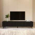 Black Line Siyah TV Ünitesi 160 CM, MDF