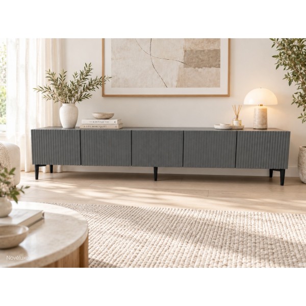 Anthracite Line 200 CM Antrasit TV Ünitesi, MDF