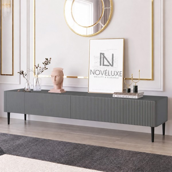 Anthracite Line 200 CM Antrasit TV Ünitesi, MDF