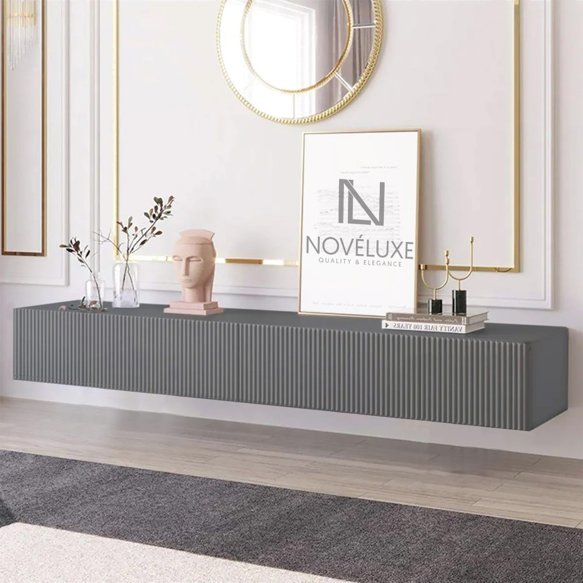 Anthracite Line 200 CM Antrasit TV Ünitesi, MDF