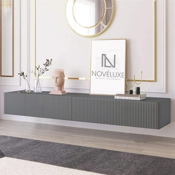 Anthracite Line 200 CM Antrasit TV Ünitesi, MDF