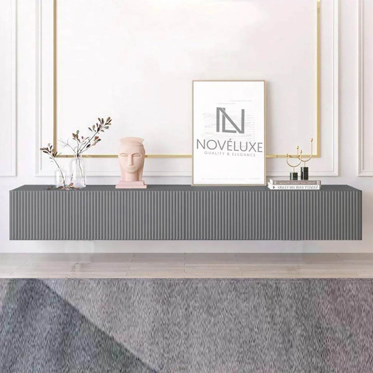 Anthracite Line 200 CM Antrasit TV Ünitesi, MDF