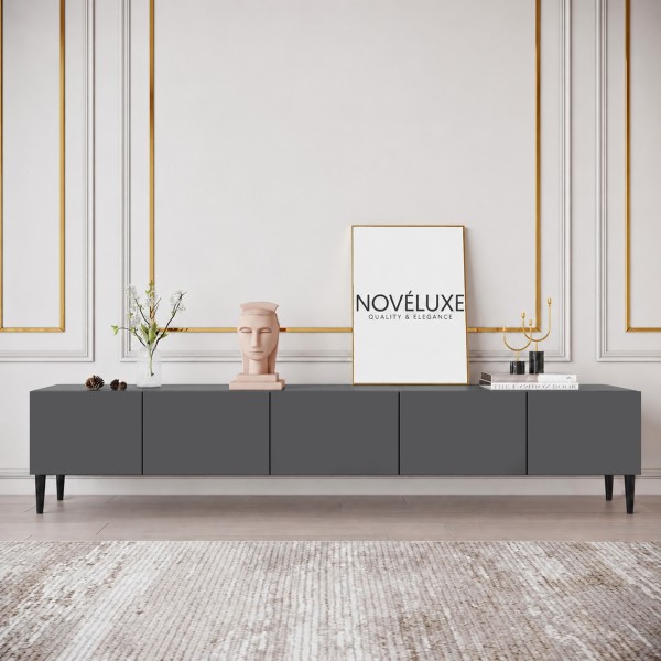 Pure Anthracite 200 CM Antrasit TV Ünitesi, MDF