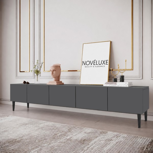 Pure Anthracite 200 CM Antrasit TV Ünitesi, MDF