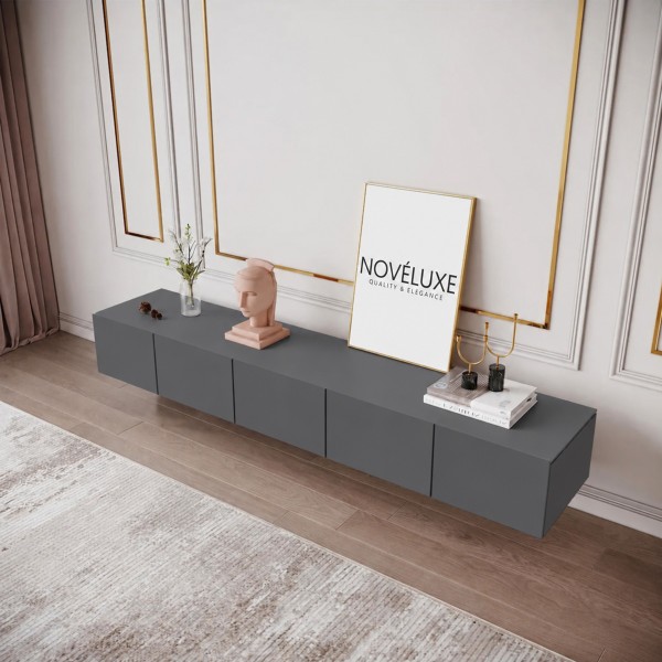 Pure Anthracite 200 CM Antrasit TV Ünitesi, MDF
