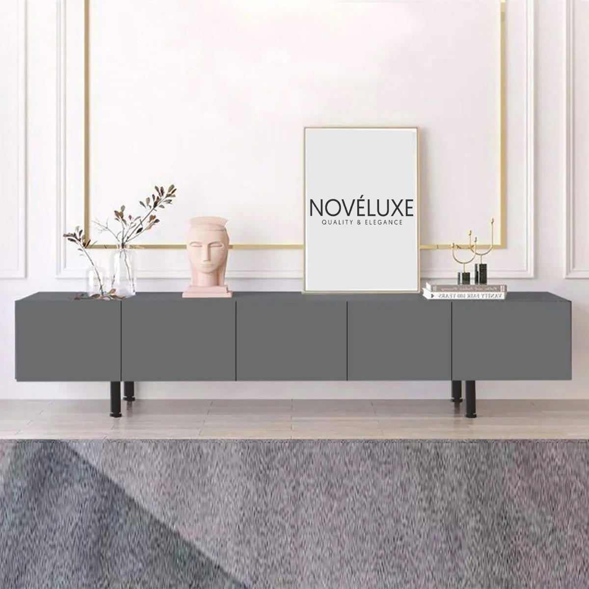 Pure Anthracite 200 CM Antrasit TV Ünitesi, MDF