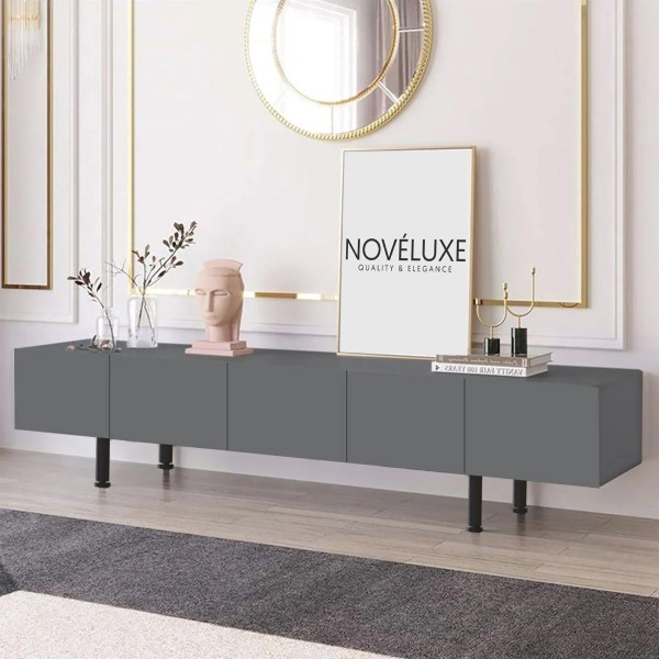 Pure Anthracite 200 CM Antrasit TV Ünitesi, MDF