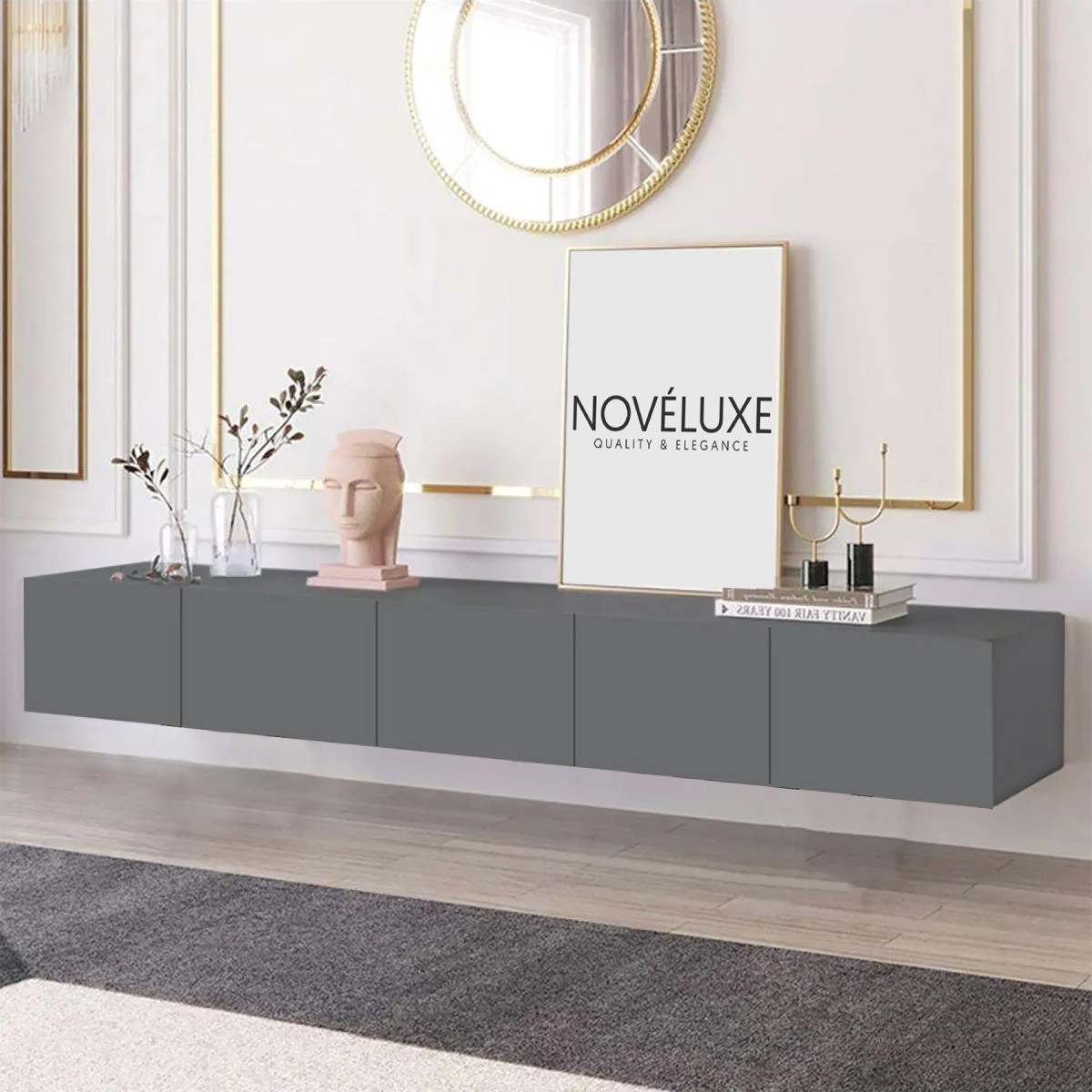 Pure Anthracite 200 CM Antrasit TV Ünitesi, MDF