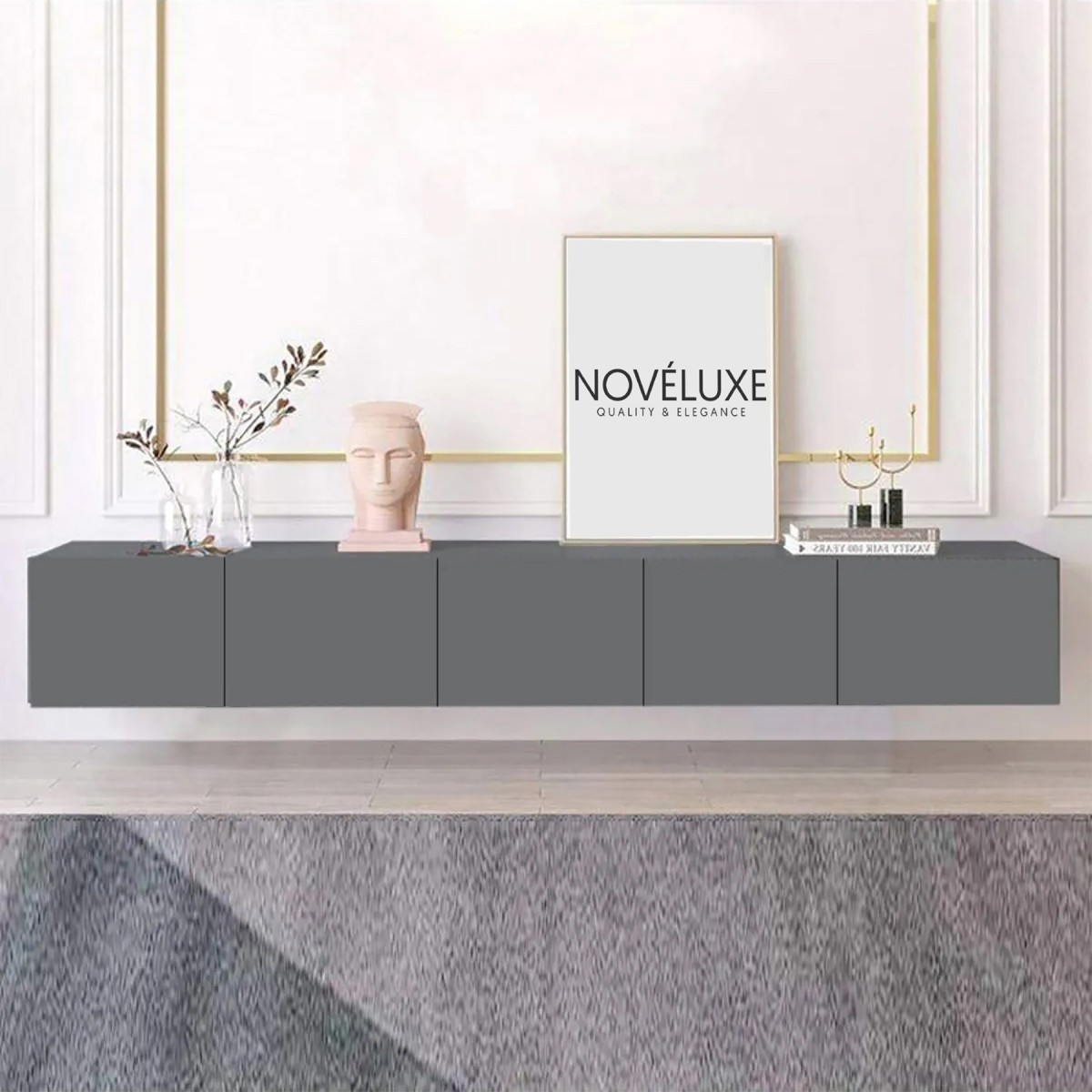 Pure Anthracite 200 CM Antrasit TV Ünitesi, MDF