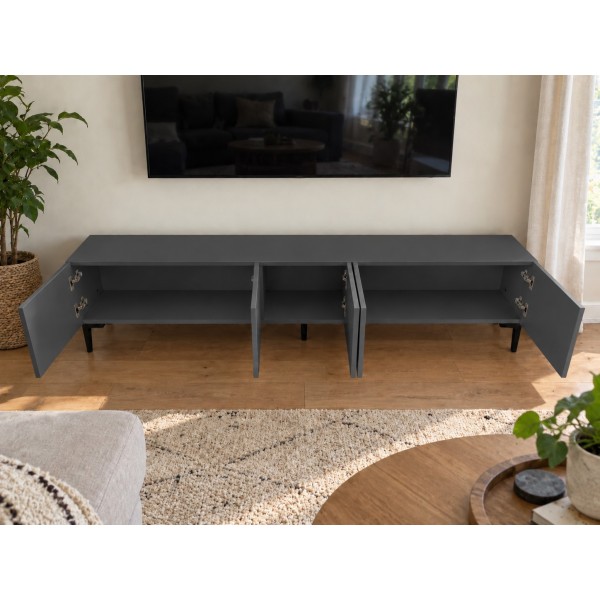 Pure Anthracite 200 CM Antrasit TV Ünitesi, MDF
