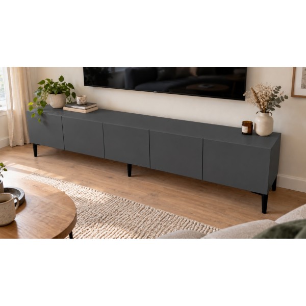 Pure Anthracite 200 CM Antrasit TV Ünitesi, MDF