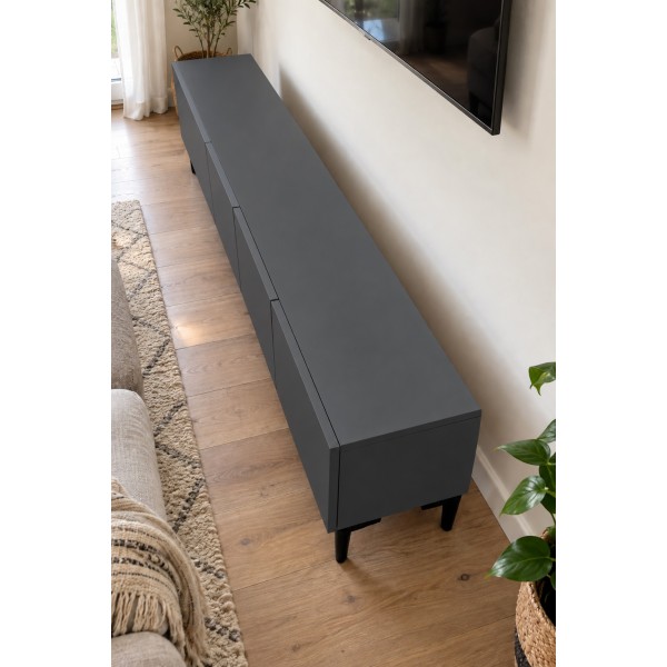 Pure Anthracite 200 CM Antrasit TV Ünitesi, MDF