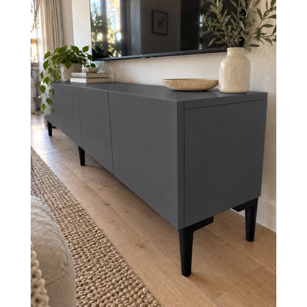Pure Anthracite 200 CM Antrasit TV Ünitesi, MDF