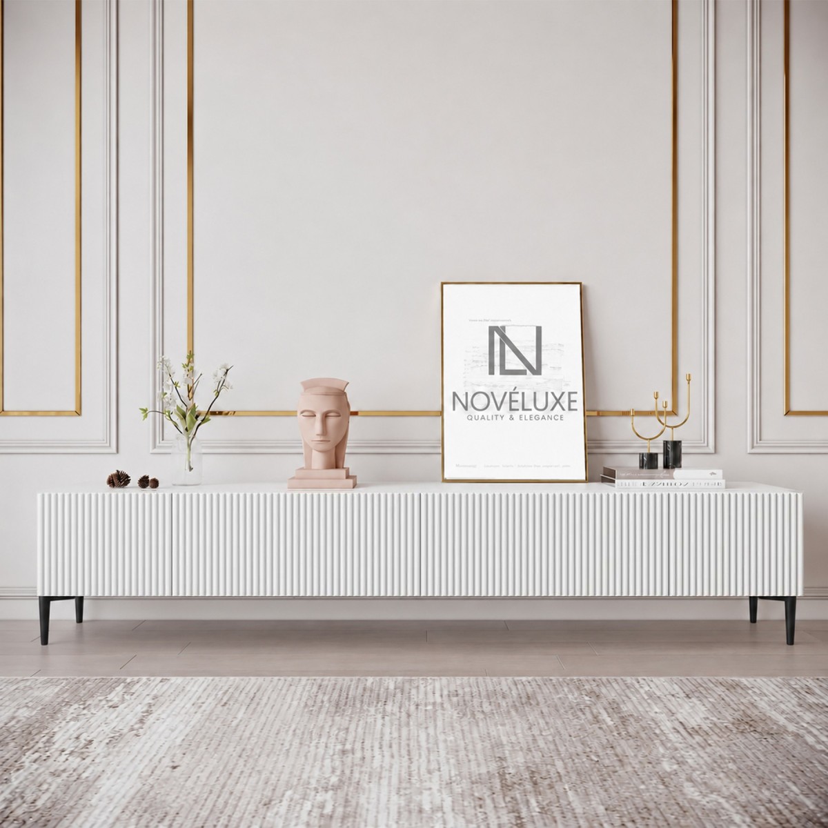 White Line Beyaz TV Ünitesi 200 CM, MDF