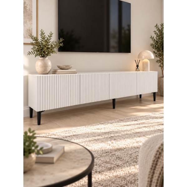 White Line Beyaz TV Ünitesi 200 CM, MDF