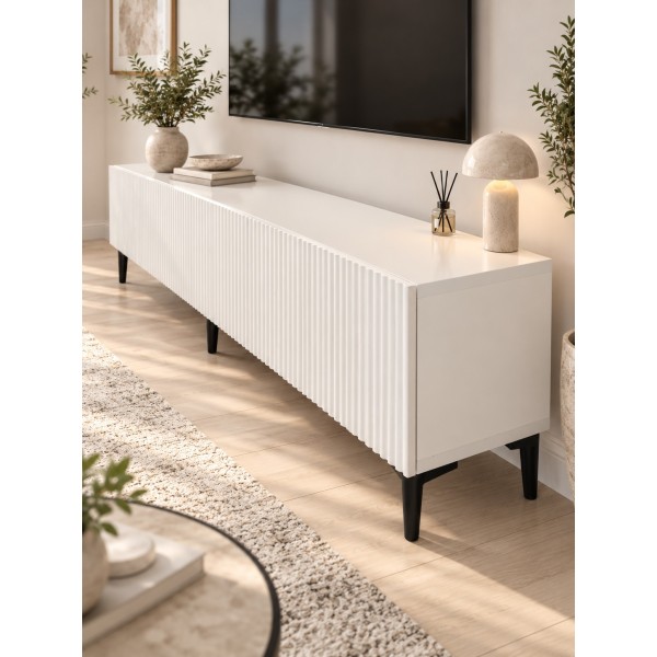 White Line Beyaz TV Ünitesi 200 CM, MDF