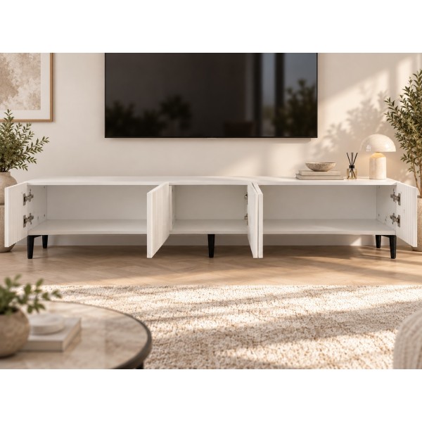 White Line Beyaz TV Ünitesi 200 CM, MDF