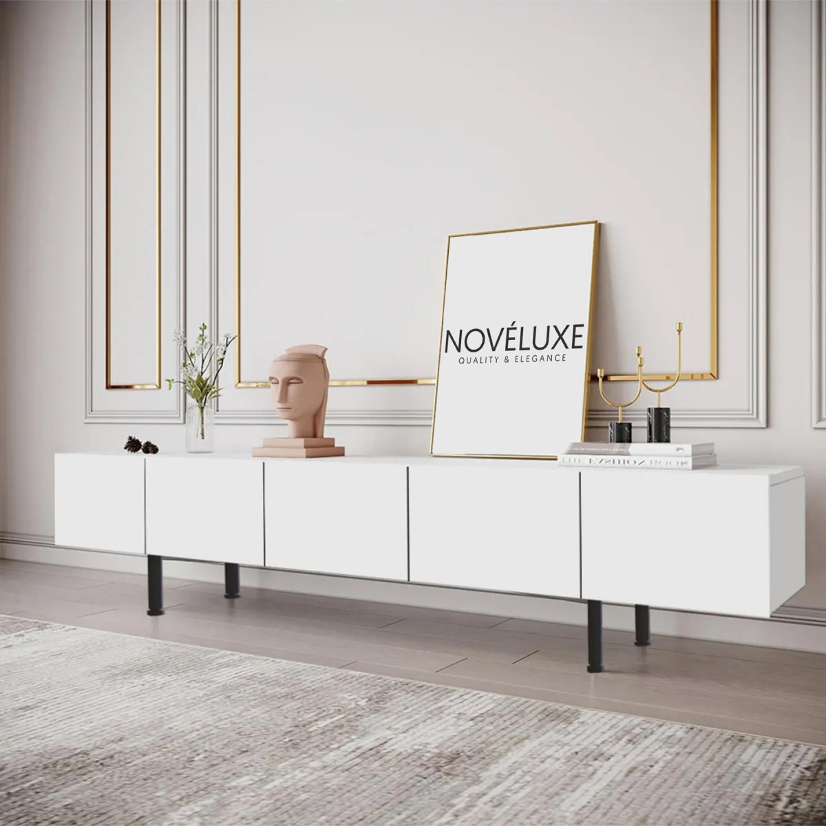 Pure White Beyaz TV Ünitesi 200 CM, MDF