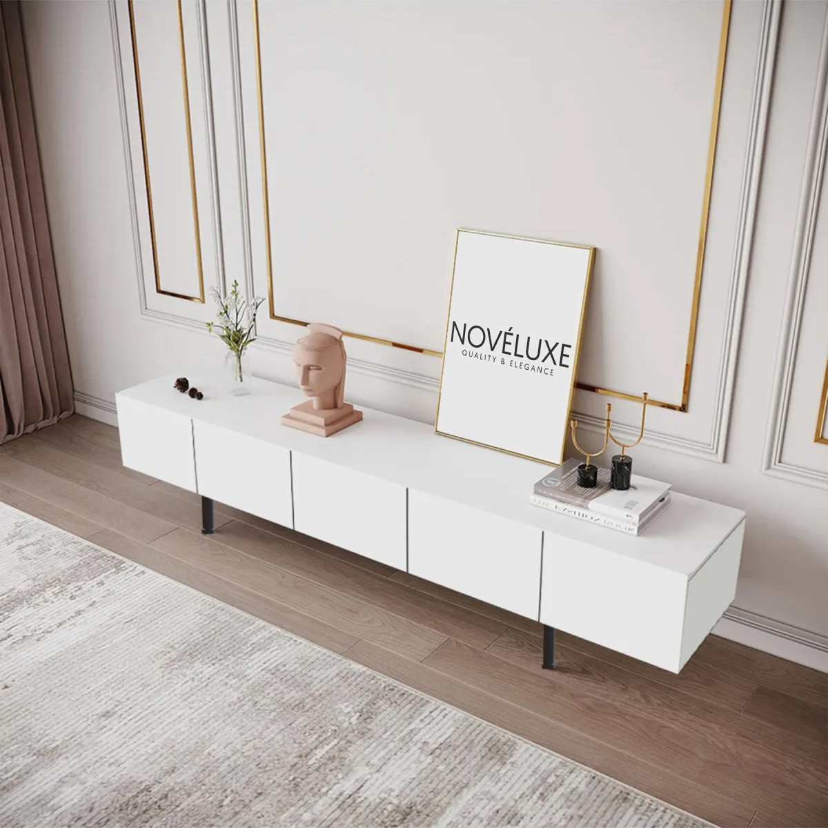 Pure White Beyaz TV Ünitesi 200 CM, MDF